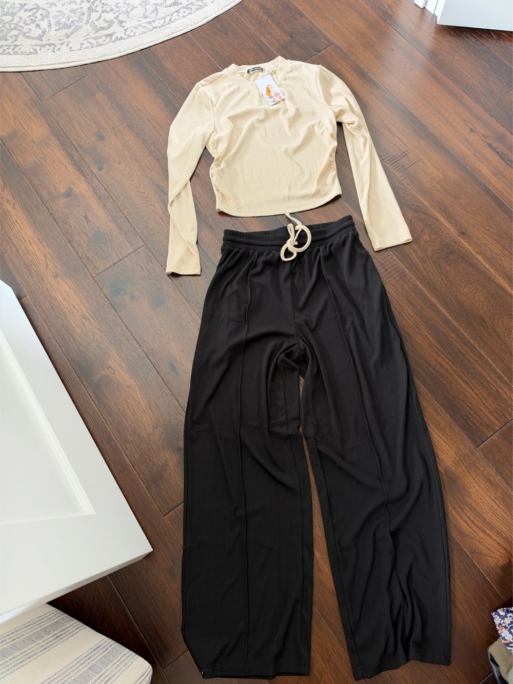Crop top and wide leg pants set